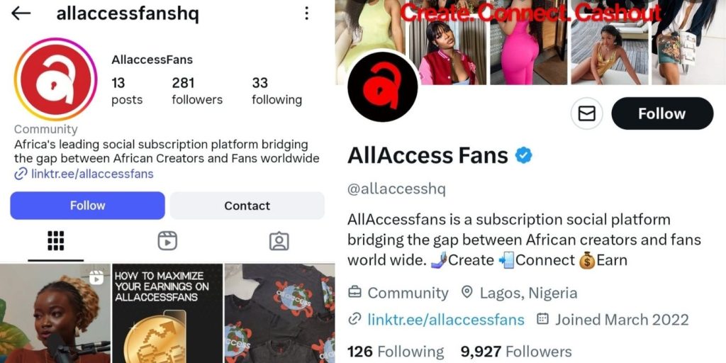 All Access Fans Social Media Page